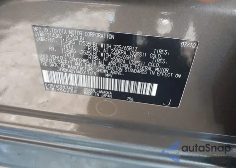 2010 Toyota Rav4 Limited z USA, uszkodzony, nr VIN JTMDK4DV6AD017419